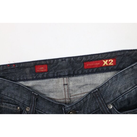 Vtg Y2K Express X2 Womens 8R Faded Stella Full Leg Flared Stretch Denim Jeans - Picture 7 of 13